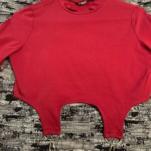 Women red crop top